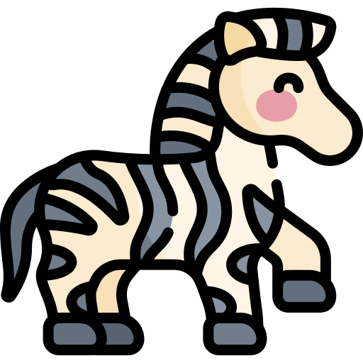 Zebra Kawaii Lineal color icon