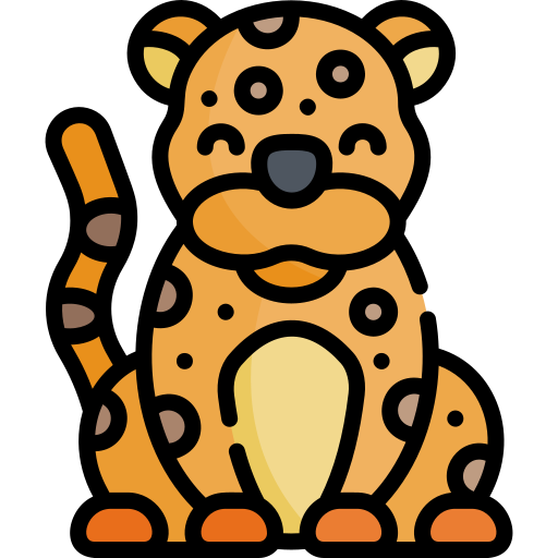 Jaguar Kawaii Lineal color icon