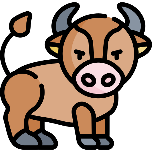 buffel Kawaii Lineal color icoon