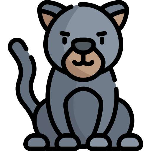 pantera Kawaii Lineal color icono