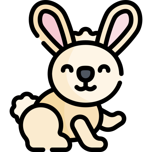 Rabbit Kawaii Lineal color icon