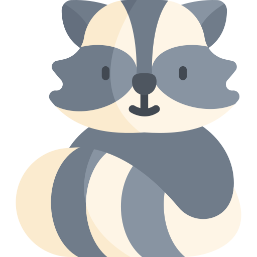 raccoon Kawaii Flat icon