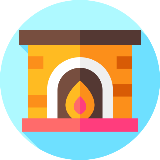 Fireplace Flat Circular Flat icon
