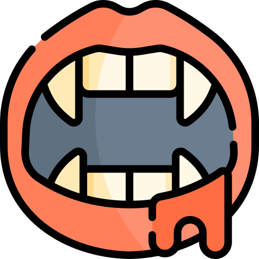 Fangs Kawaii Lineal color icon
