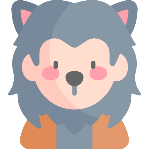 weerwolf Kawaii Flat icoon