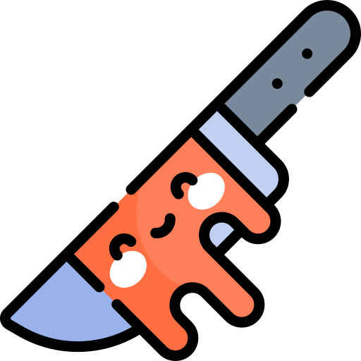 cuchillo Kawaii Lineal color icono