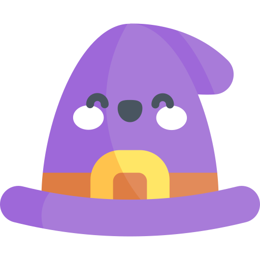 kapelusz czarownicy Kawaii Flat ikona
