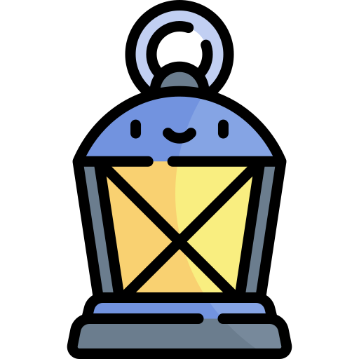 lanterna Kawaii Lineal color icona