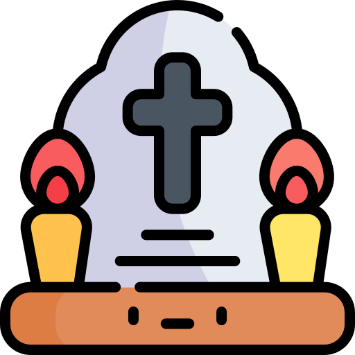 Cemetery Kawaii Lineal color icon