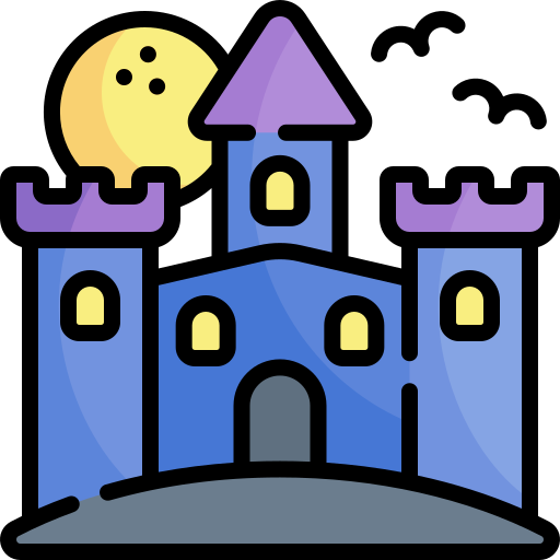 замок Kawaii Lineal color иконка