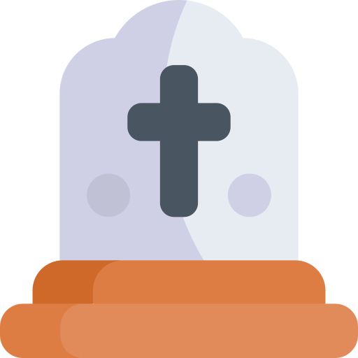 lápida sepulcral Kawaii Flat icono