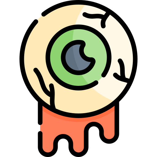 bulbo oculare Kawaii Lineal color icona