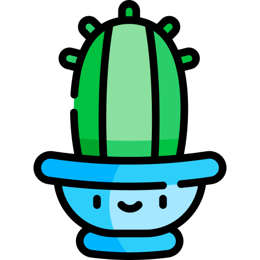 kaktus Kawaii Lineal color icon