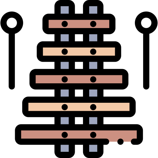 ksylofon Detailed Rounded Lineal color ikona