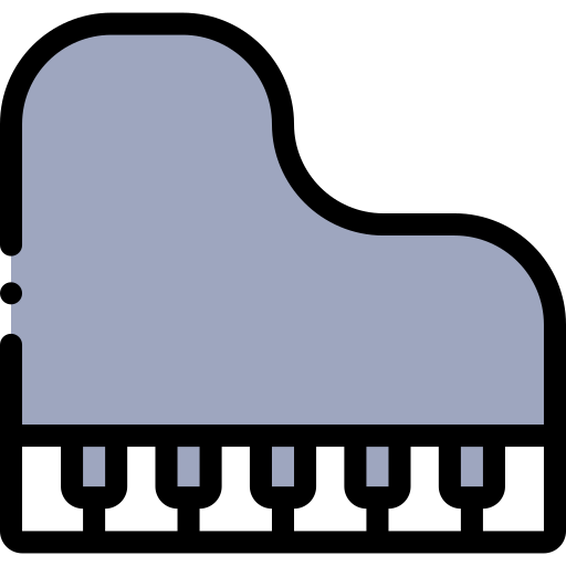 piano Detailed Rounded Lineal color Ícone