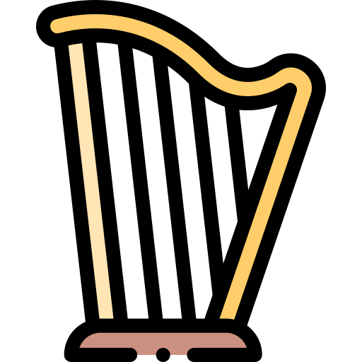 arpa Detailed Rounded Lineal color icono