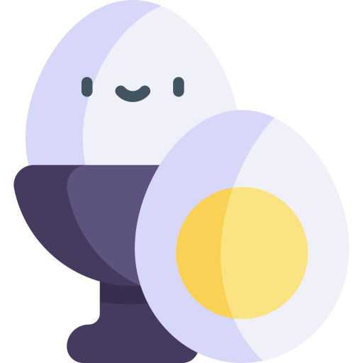 Boiled Egg Kawaii Flat icon