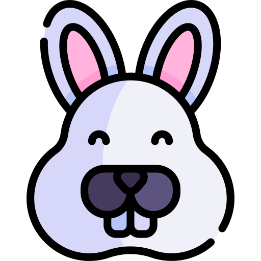 Кролик Kawaii Lineal color иконка