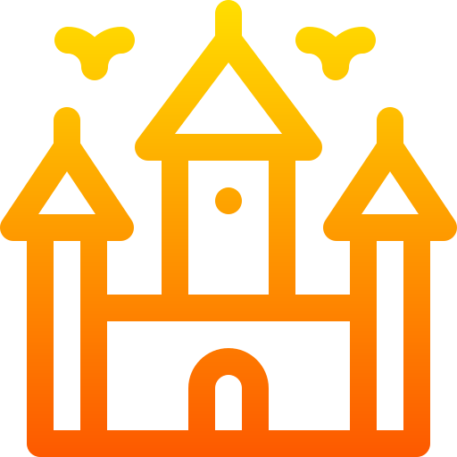 Haunted House Basic Gradient Lineal color icon