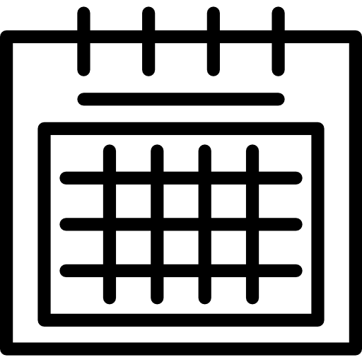 calendário com quadrados  Ícone