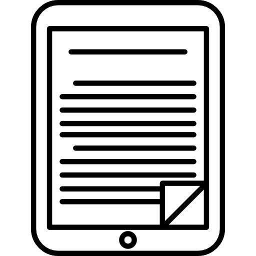 e-boek op tablet  icoon