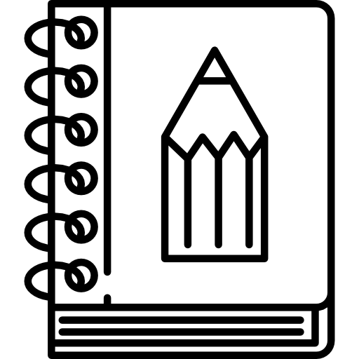 Sketchbook with Pencil  icon