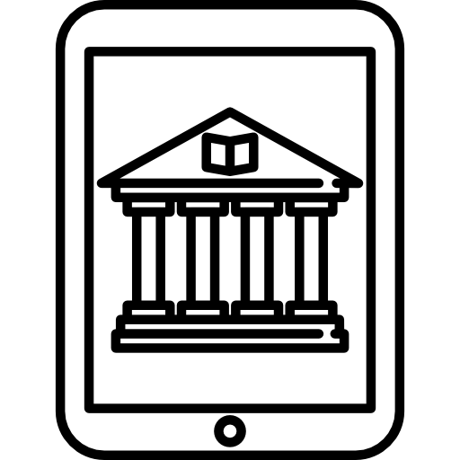 biblioteca electrónica en tableta  icono