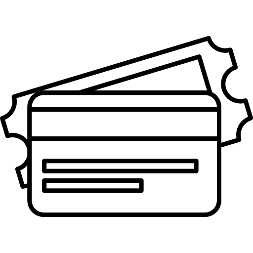 tarjeta de crédito y boleto  icono