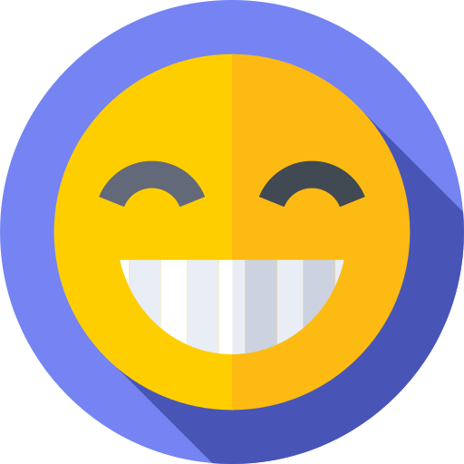 glimlach Flat Circular Flat icoon
