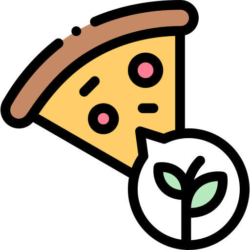 Vegan pizza Detailed Rounded Lineal color icon