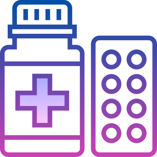 Pill Detailed bright Gradient icon