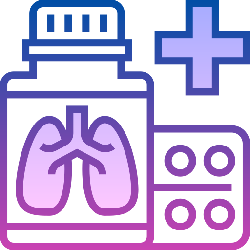 Lungs Detailed bright Gradient icon