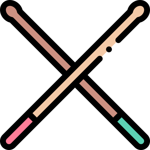 Drumsticks Detailed Rounded Lineal color icon