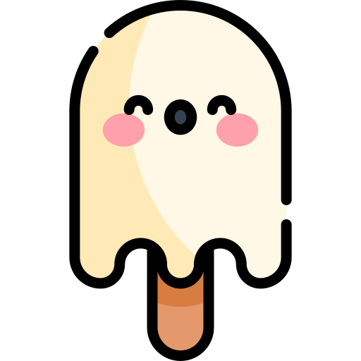 fantasma Kawaii Lineal color icono