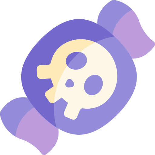 cráneo Kawaii Flat icono