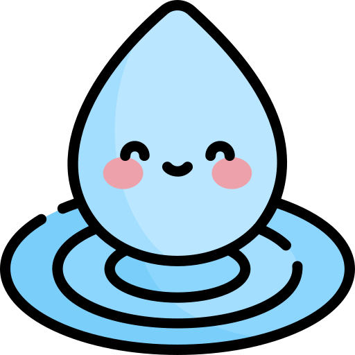 water Kawaii Lineal color icoon