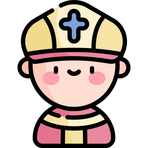 papież Kawaii Lineal color ikona
