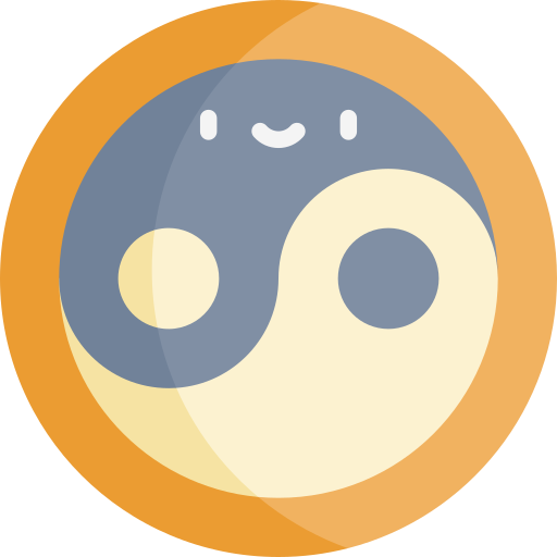 yin-yang Kawaii Flat icon
