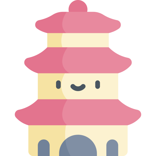 pagode Kawaii Flat icoon
