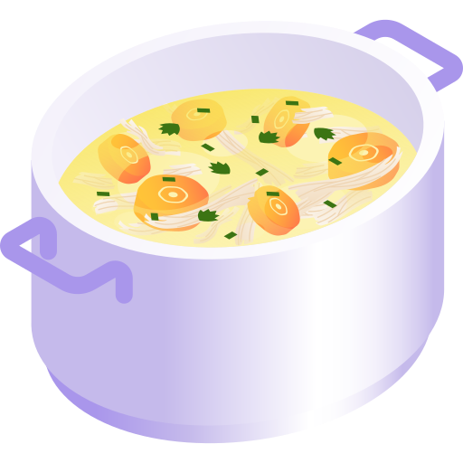 sopa de pollo Gradient Isometric Gradient icono