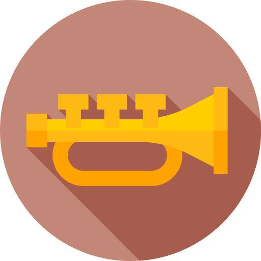 trompeta Flat Circular Flat icono