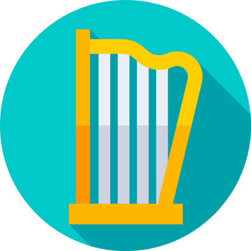 Harp Flat Circular Flat icon