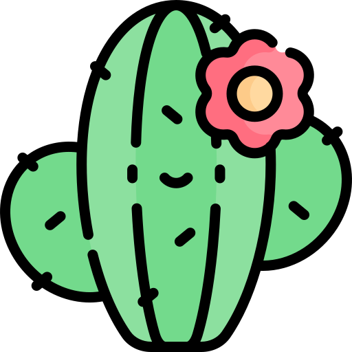 Cactus Kawaii Lineal color icon