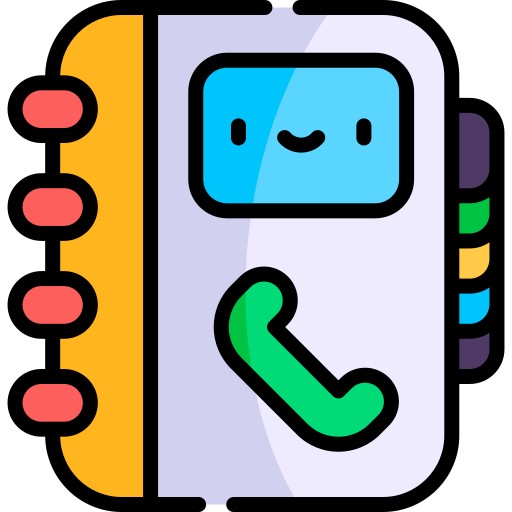 directorio telefónico Kawaii Lineal color icono