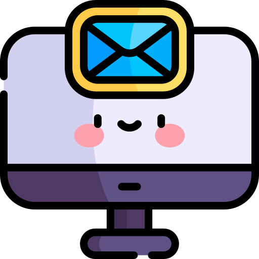 e-mail Kawaii Lineal color icoon