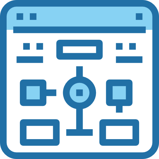 diagrama de flujo Accurate Blue icono