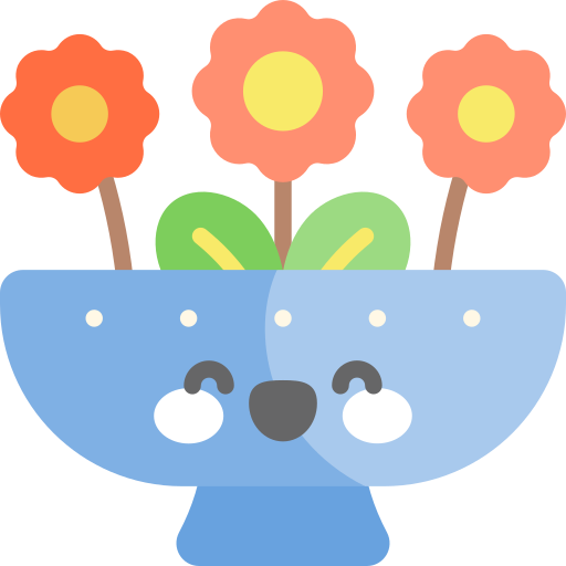 kwiaty Kawaii Flat ikona