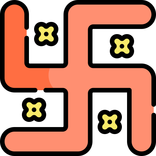 swastika Kawaii Lineal color icoon