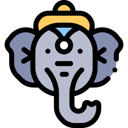 Ganesha Detailed Rounded Lineal color icon