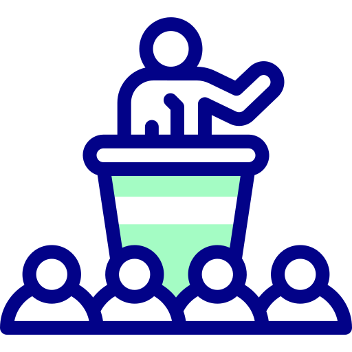 会議 Detailed Mixed Lineal color icon